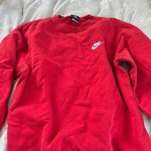 Red Nike crew neck